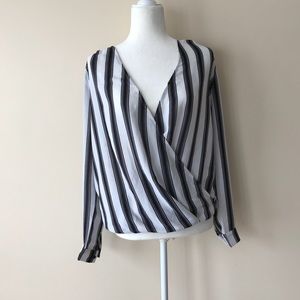 Forever 21 wrap front striped top